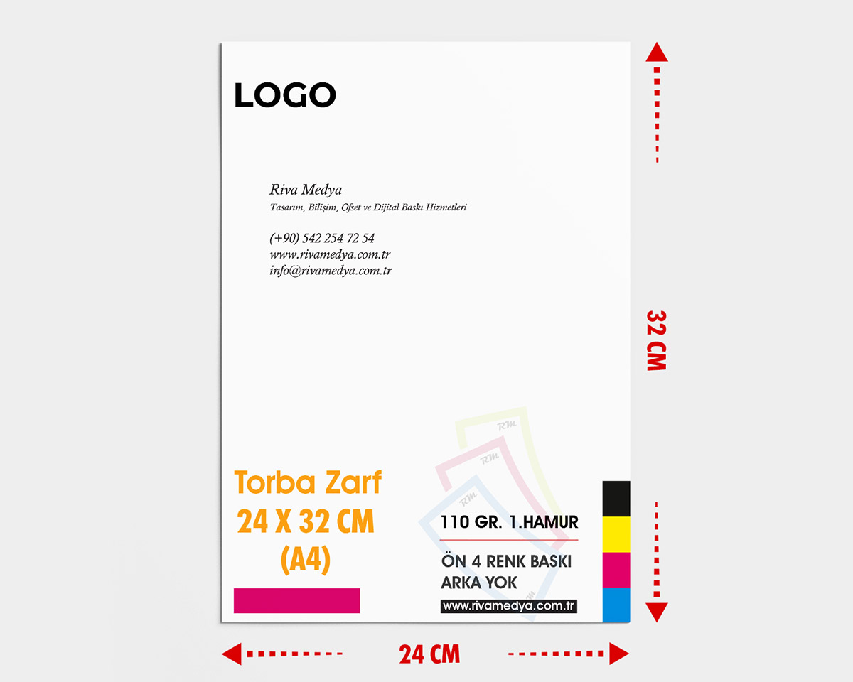 Torba Zarf - (A4 Zarf) - (Tasarım + Baskı)