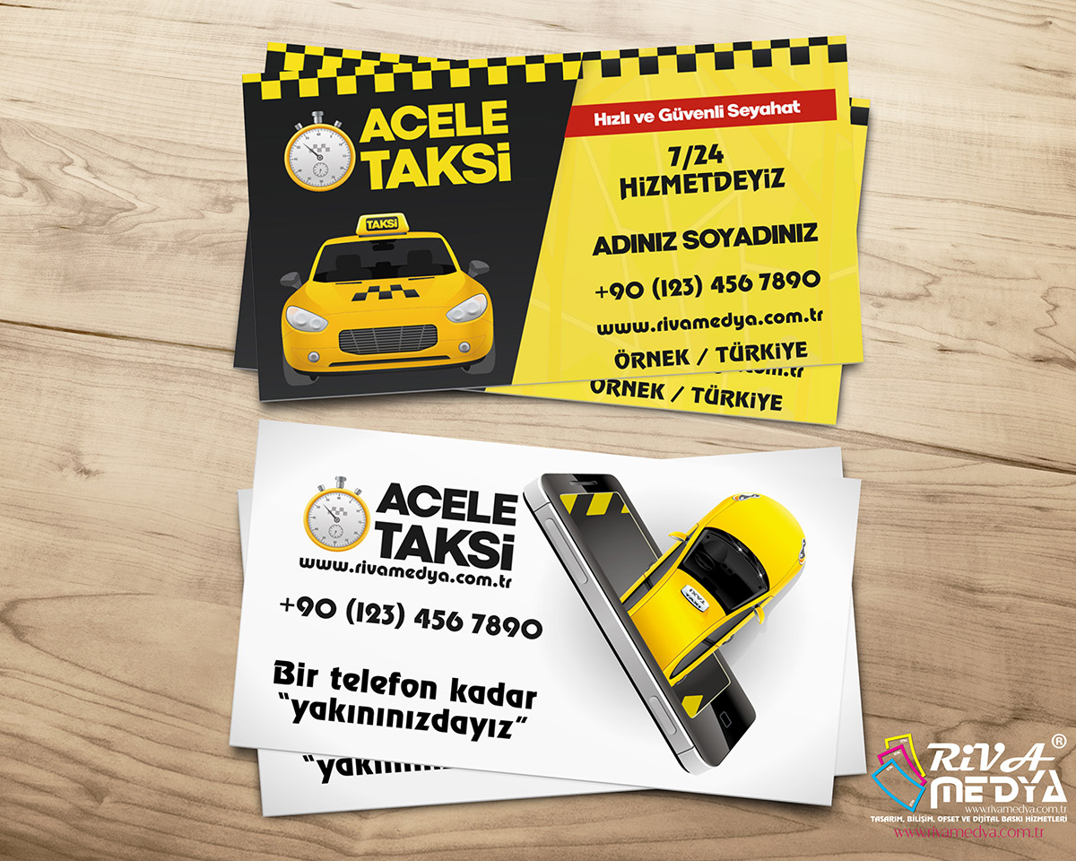Acele Taksi Kartvizit - Hazır Kartvizit Tasarımı
